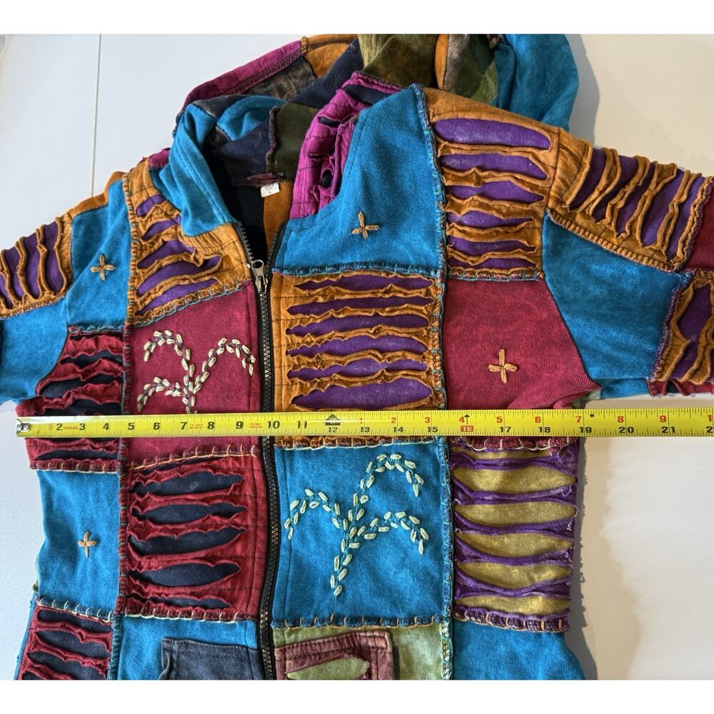 KPC Patchwork Pixie Hoodie Full Zip Jacket Womens… - image 8